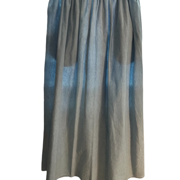 Jennifer Moore cotton Denim Skirt Buttons all the way down Small with pockets - Picture 3 of 11